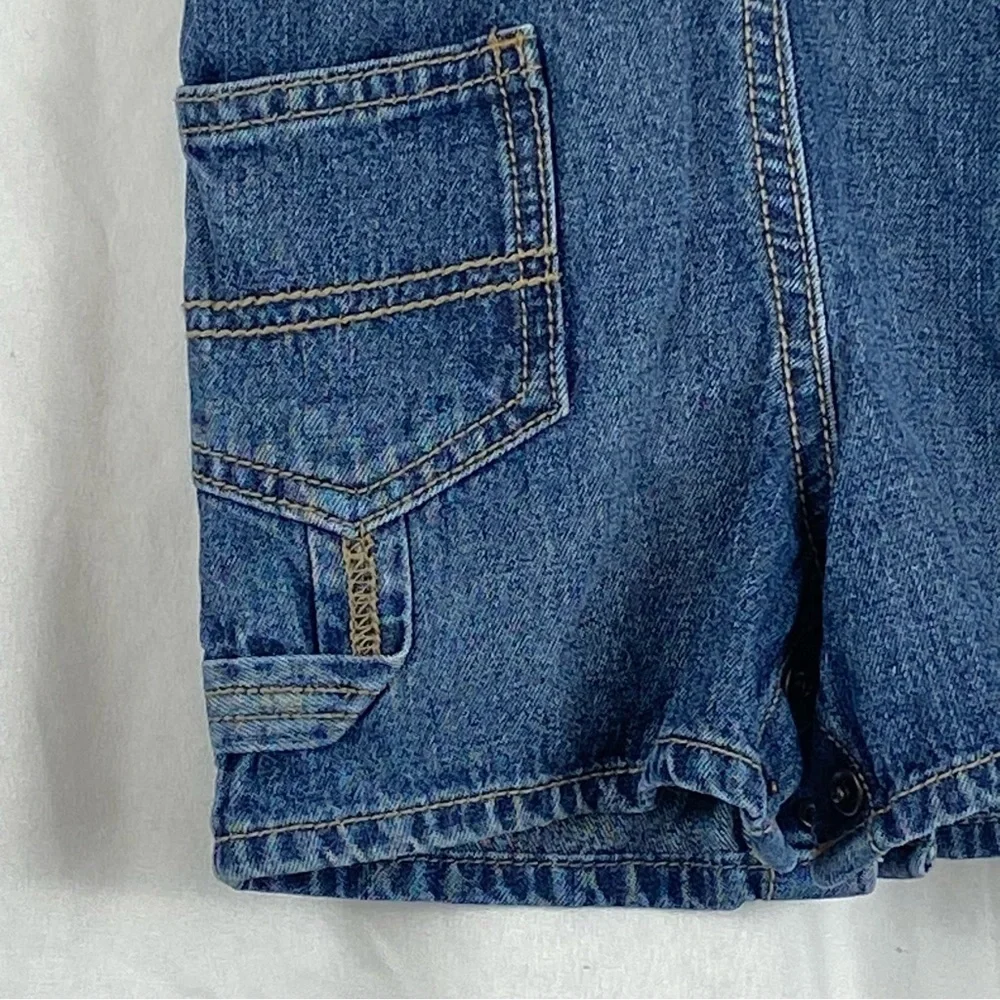 OshKosh B'gosh Blue Denim Overalls Shorts Adjustable Shoulder Straps 9 Months